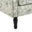 Fauteuil d'appoint à oreilles et garniture cloutée à motif floral vert Duoco Rococo-1076150591