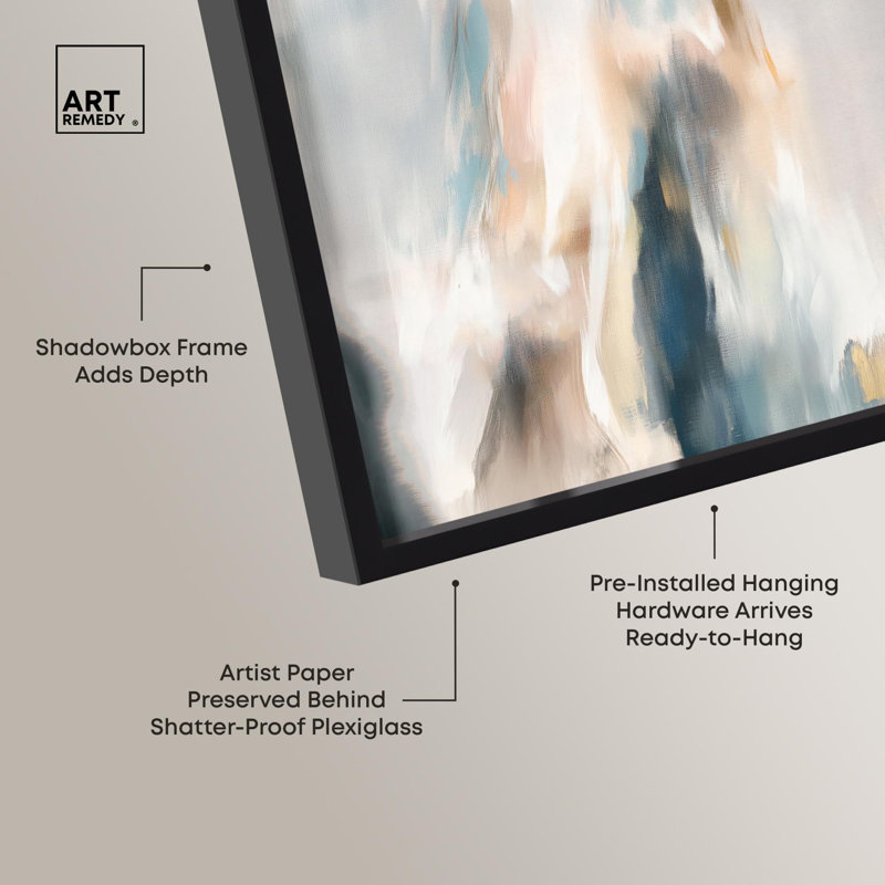 «Gilded Gorge III Shadowbox», art abstrait discret par Art Remedy, H 11 po x l 16 po, Noir