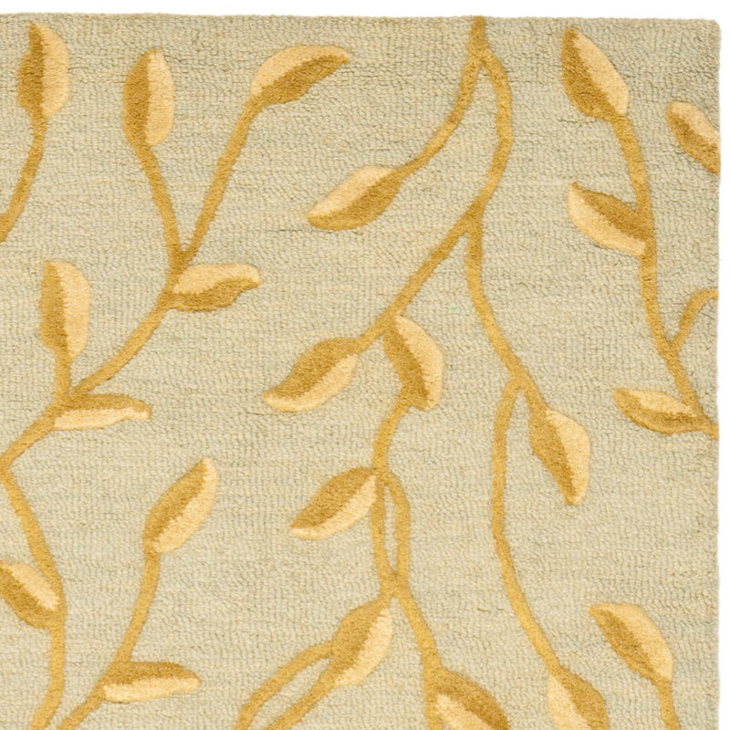 Tapis bleu clair / beige Rodeo Drive, Rectangle 3 pi 6 po x 5 pi 6 po