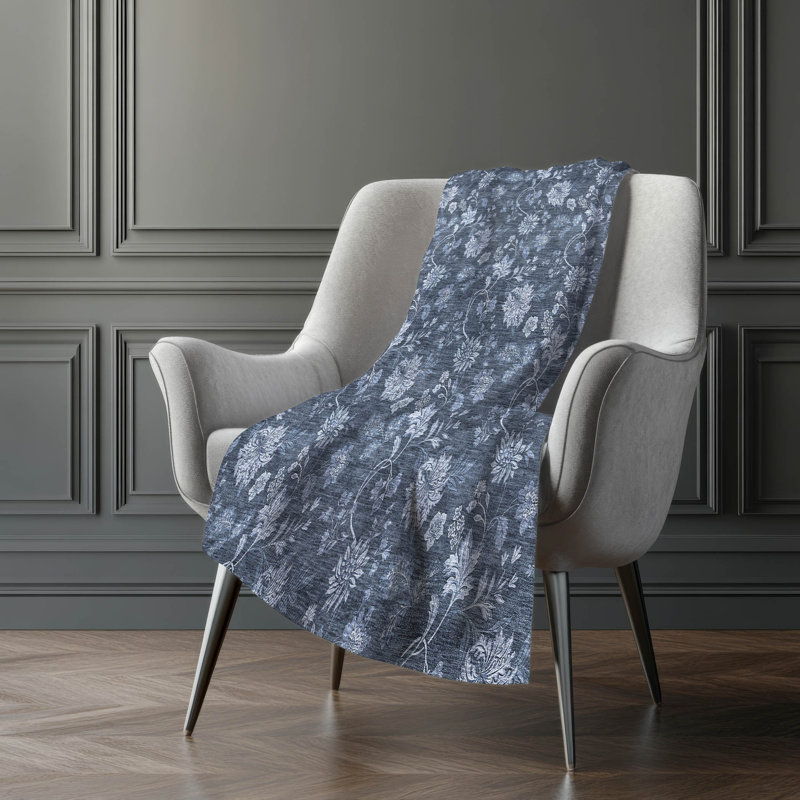 Jeté à motif floral Addison Sherpa ASB680, Bleu