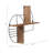 Wall Shelf Metal Wood Iron Boho Geometric Design for Home Office Bedroom Living Room - 19" Brown