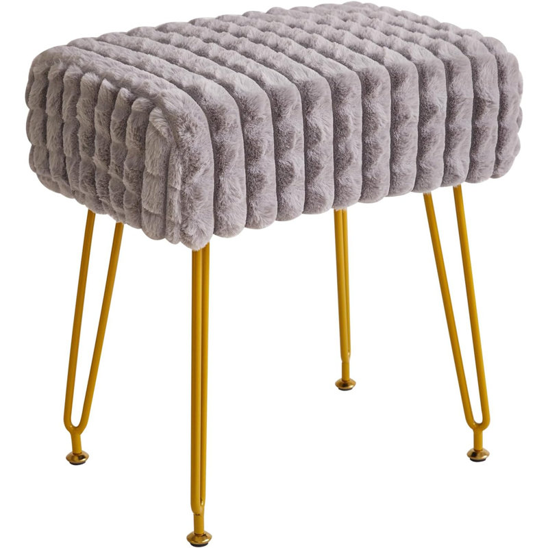 Metal Accent Stool, Grey