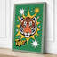 Tiger with Stars Retro - Wrapped Canvas-1115468975-1115468976
