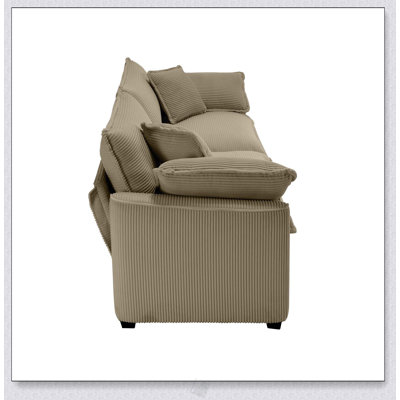 Canapé de salon moderne en tissu avec 4 coussins, grande causeuse rembourrée pour plus de confort et de style
