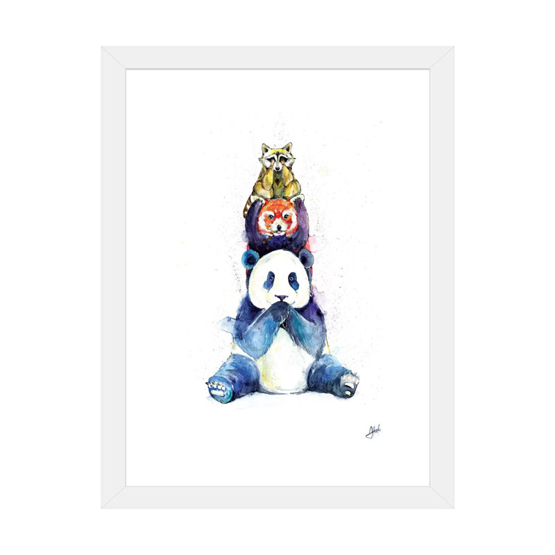 Décoration murale pour enfants Pandamium, H 24 po x l 16 po x P 1 po, Papier encadré blanc