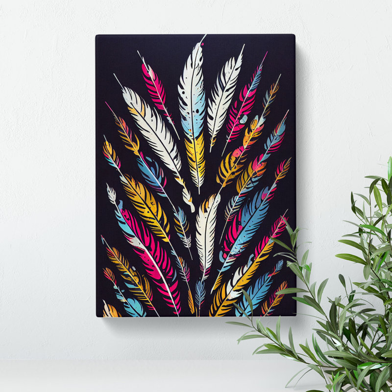 Feathers Splashed No.1 - Wrapped Canvas, 50cm H x 35cm W