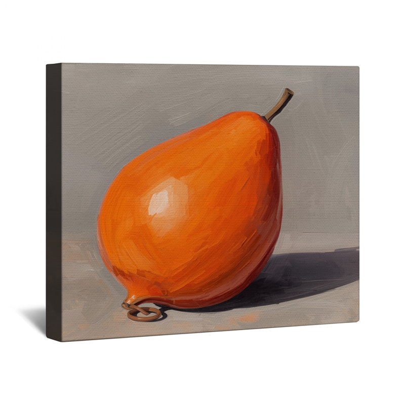 Toile de galerie orange en forme de poire orange en plusieurs tailles, 32 po x 32 po