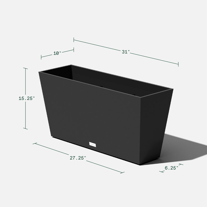 Black 31" Recycled Plastic Outdoor/Indoor Planter Set