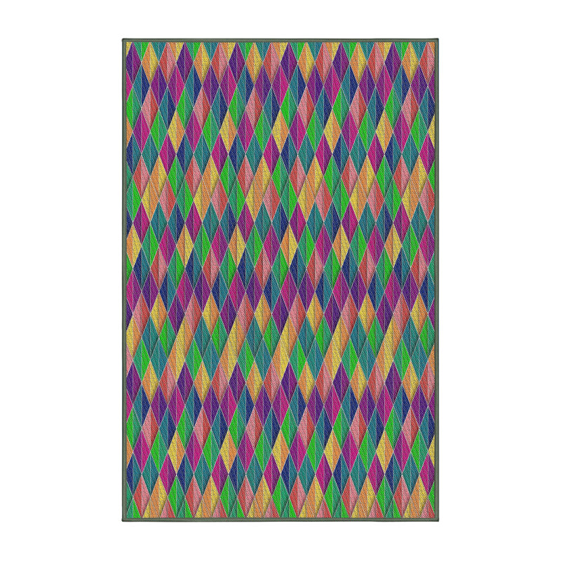 Tapis vert foncé/vert clair à motifs Rosalba, Rectangle 2 pi x 3 pi