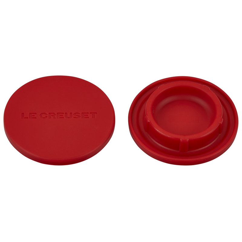 Le Creuset Silicone Set of 2 Salt and Pepper Mill Caps, Cerise