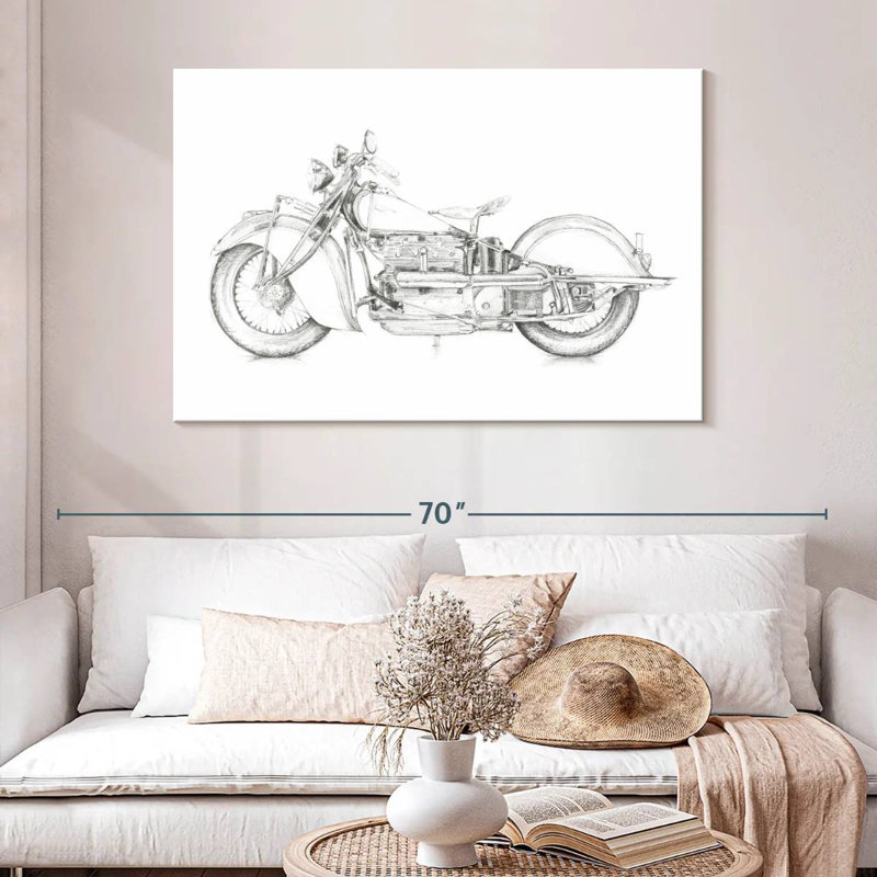 Mehar Motorcycle Sketch II, 24" H x 36" W