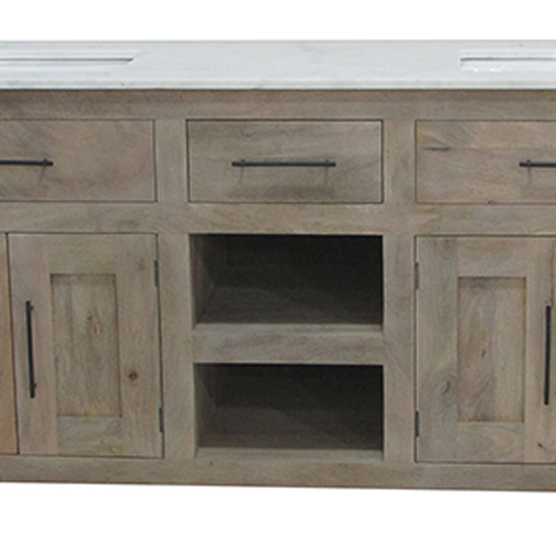 72'' Double Bathroom Vanity with Marble Top