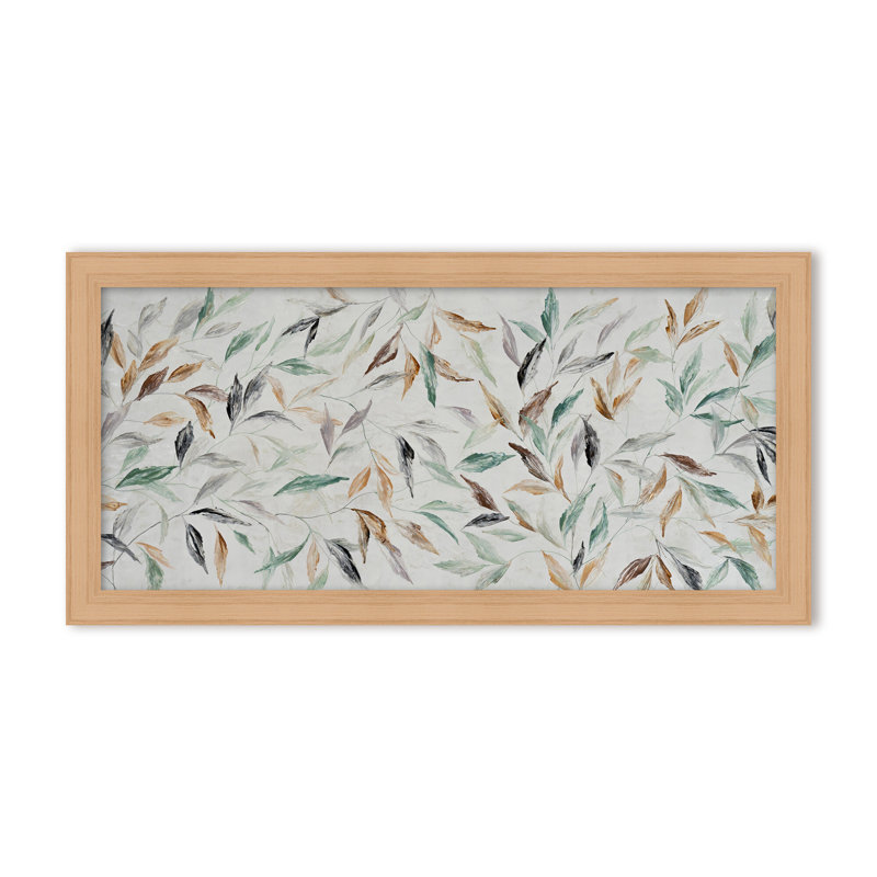 Nature Inspired "Kaleidoscope Fall" Canvas Wall Art By , 24" H x 48" W, Framed Matted Print, Black