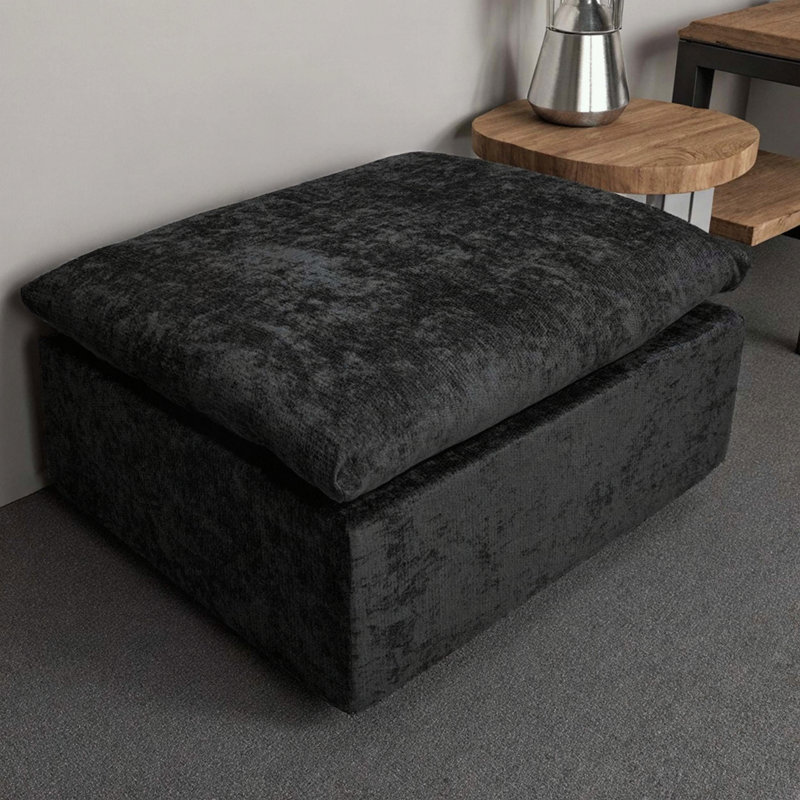 Canapé Cloud avec velours côtelé moelleux et sans assemblage, Noir