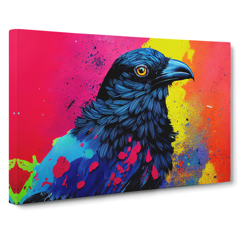 Raven Bird Splash Vol.4 Abstract - Wrapped Canvas