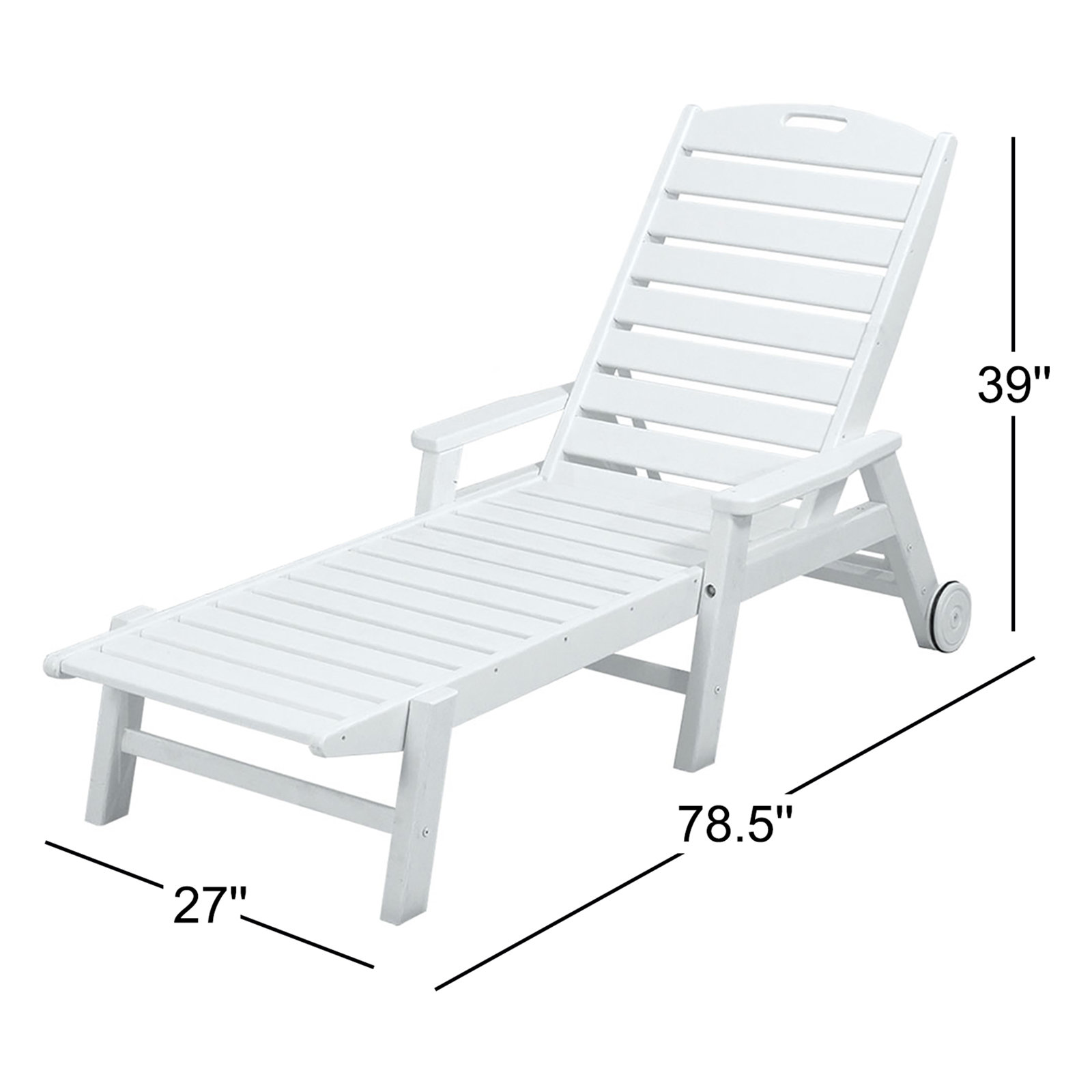 POLYWOOD Nautical 3-Piece Chaise Set, Black