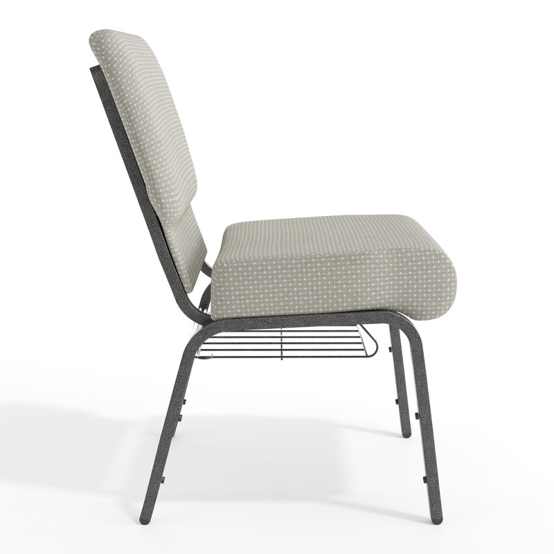 Chaise d'église l 21,25 po Mikolaj, Veiné argent, Pois gris