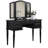 Bedroom Contemporary Vanity Set W Foldable Mirror Stool Drawers-1786648633