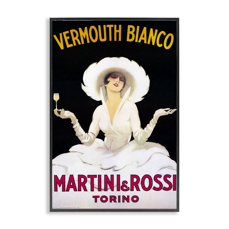 «Vermouth Vintage Lady», affiche giclée par Marcus Jules, H 18 po x l 12 po, Giclée encadrée noir minuit