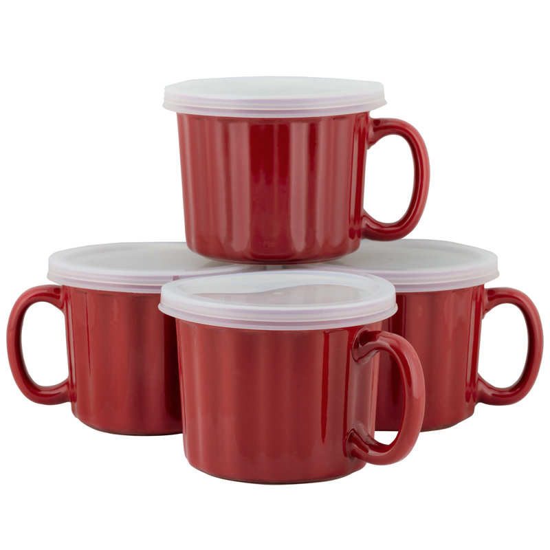 Infinity Stoneware Soup Mug, Red