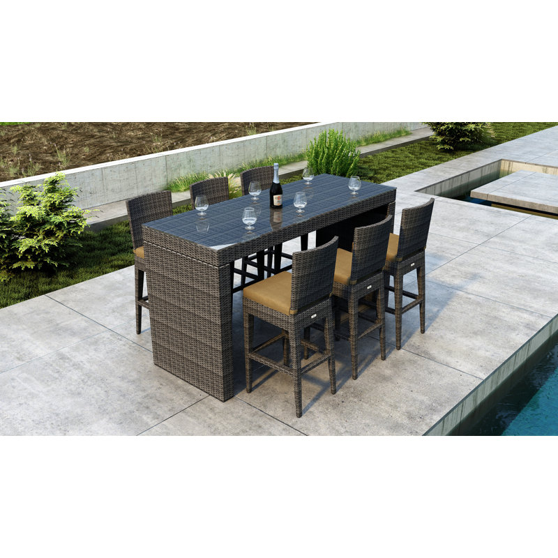 Gilleland 6 - Person Patio Dining Set with Rectangular Table , Sunbrella® Cushions Included