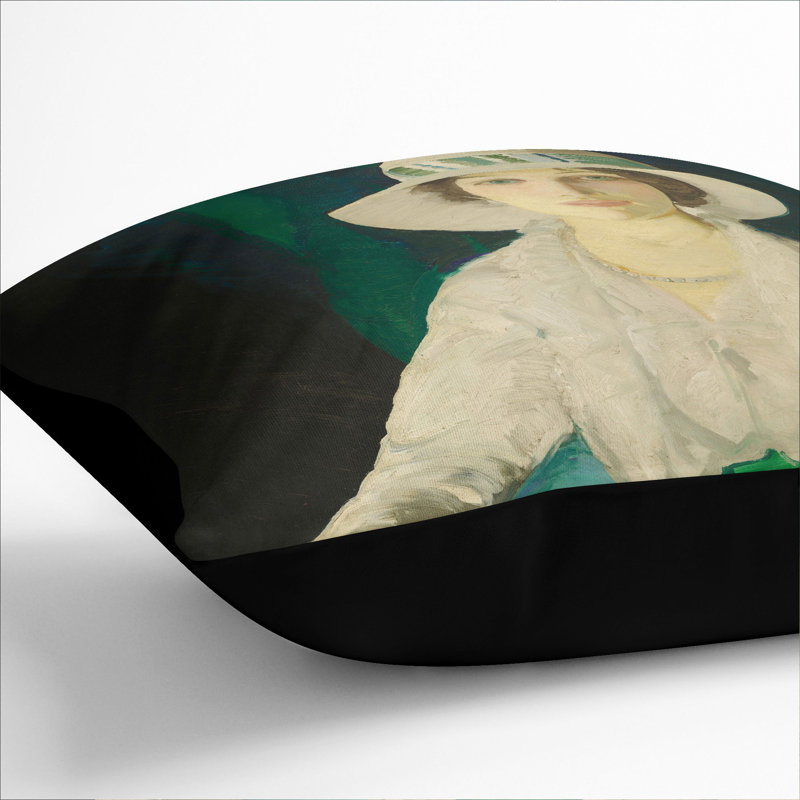 Mrs. Randall Davey Square Throw Cushion, Black, 40cm H x 40cm W x 15cm D