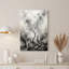 Black And White Ink Wash Bare Tree Over Abstract City Canvas Wall Art-1832797669