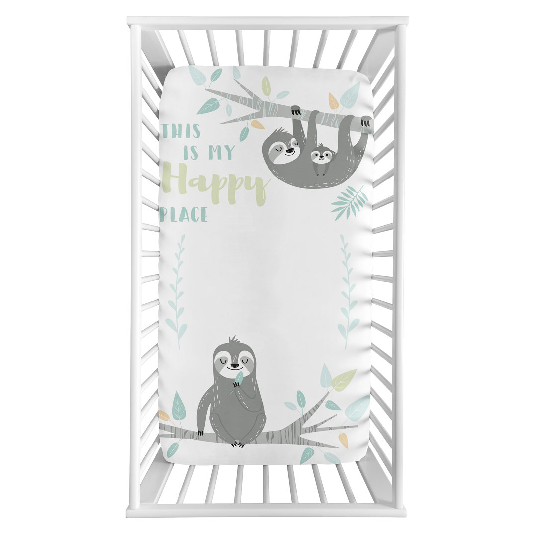 Sloth Photo Op Fitted Crib Sheet Sweet Jojo Designs