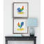 Country Rooster I, ensemble de 2 reproductions encadrées-27609935