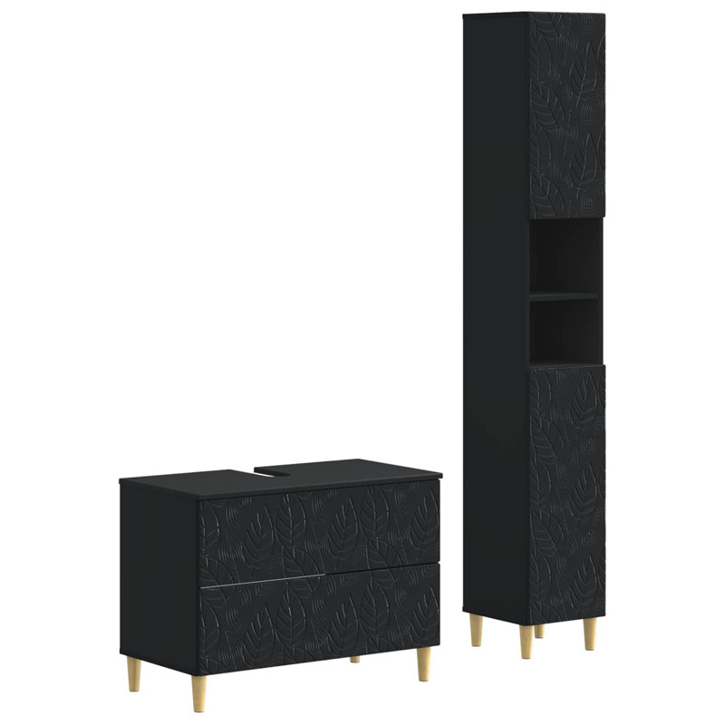 Bathroom Storage Furniture Set, Black