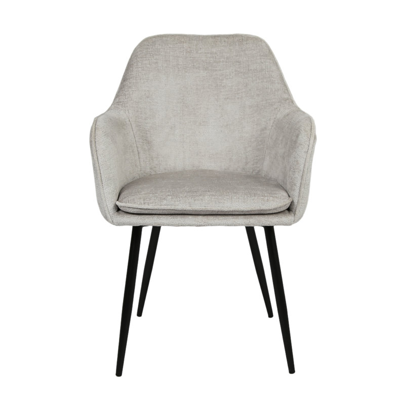 Velvet Armchair, Grey, Black