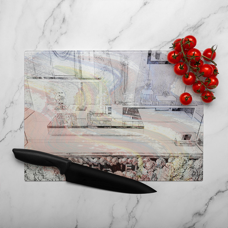 Window Shopping Glass Chopping Board