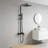 Modern Square Shower System, Rain Shower Head with Handheld Spray and Shower Faucet
