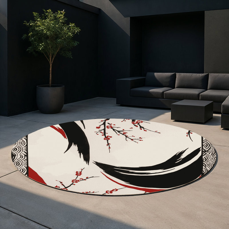 Petal Harmony Indoor And Outdoor Area Rug, Round 5'