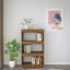 Latitude Run® Book Cabinet/Room Divider Black 15.7"X13.8"X53.1" Solid Wood Pine-91895662-91895658