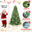 Arbre de Noël de 72 pouces avec des extrémités en PE 1339 réalistes, des branches à charnières pour un assemblage sans effort, une base en métal et une configuration de stress réaliste de 6 pi, décoration de Noël stable