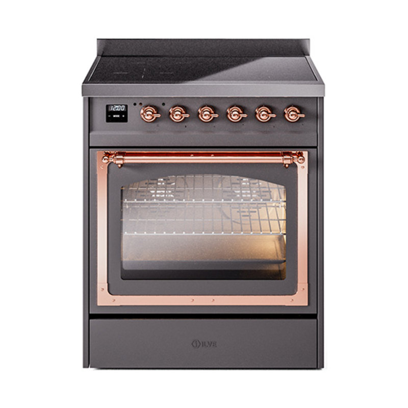 ILVE Nostalgie II Noblesse 30 in Induction Range, Graphite Matte/Copper