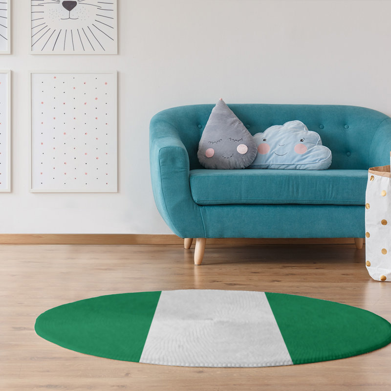 Chenille Striped Indoor Rug, Round 5'