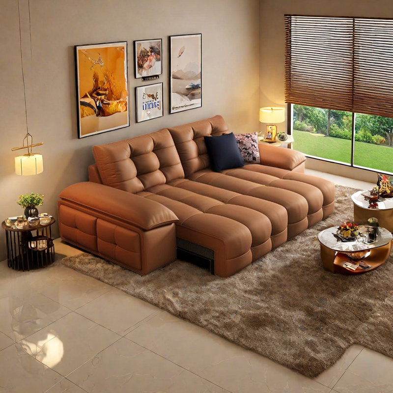Canapé électrique de style rétro, H 36,22 po x l 96,45 po x P 42,51 po, 2