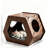 Hexagonal small-sized multi-functional wood-grain pattern particle board cat bed, hexagonal pet cat bed, suitable for small spaces