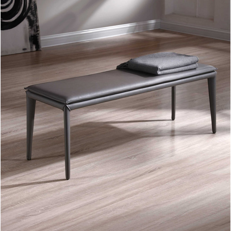 Banc en similicuir Dungannon, Gris foncé