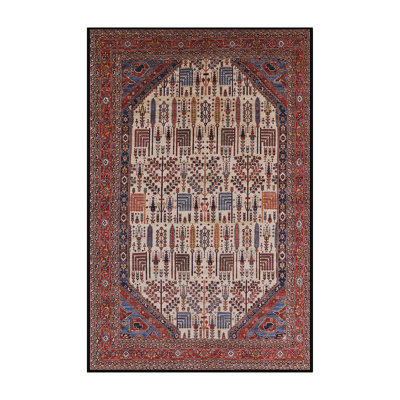 Tapis à motif oriental rouge / ivoire