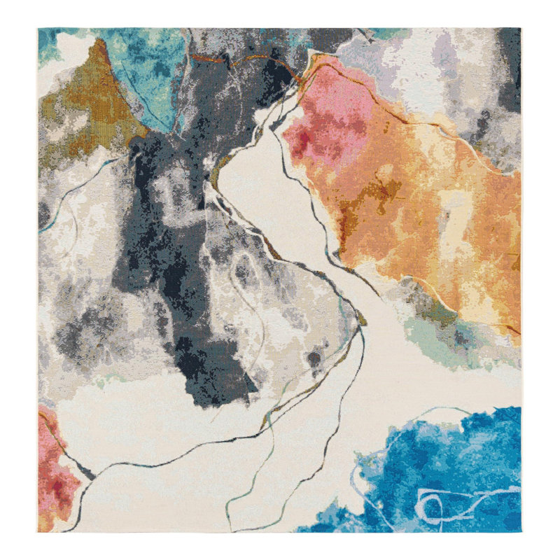 Keazia Indoor/Outdoor Area Rug, Square 7'10"