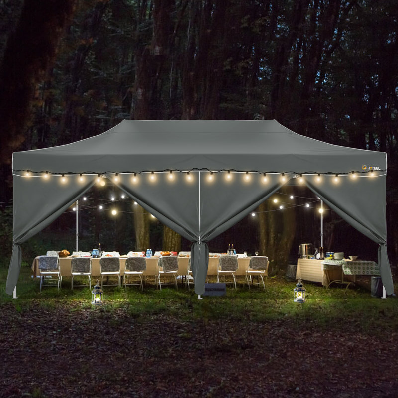 COBIZI Canopy Tent 10x20 Pop Up Heavy Duty Canopy Tent with 6 Removable Sidewalls,Party Tent for Weddings, Gray