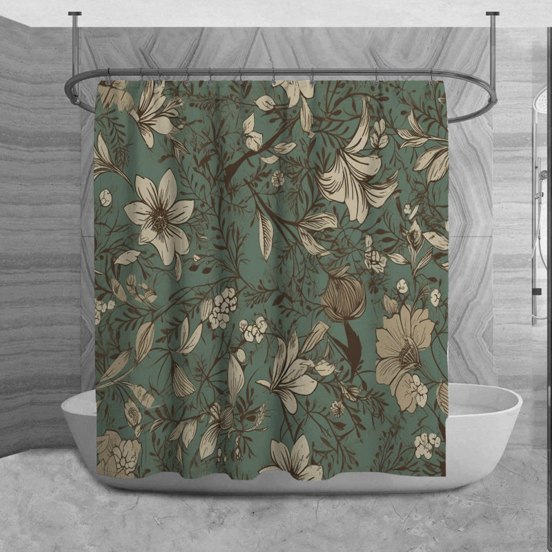 Rideau de douche Junming, H 84 po x l 70 po, Coloured Floral