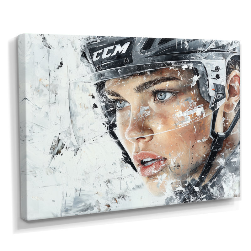 Portrait de joueur de hockey II, 12" H x 20" W, Wrapped Canvas, Does Not Apply