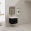 Meuble-lavabo mural avec lavabo et support de rangement, bassin gauche en résine à bords épais, ensemble KD-276469764