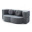 Canapé-lit pliant 2-en-1 avec oreiller, canapé-lit grand, causeuse de plancher et futon, canapé-lit pliant en mousse pour le salon, les invités, le bureau, un appartement, aucun assemblage requis, gris-1745377241