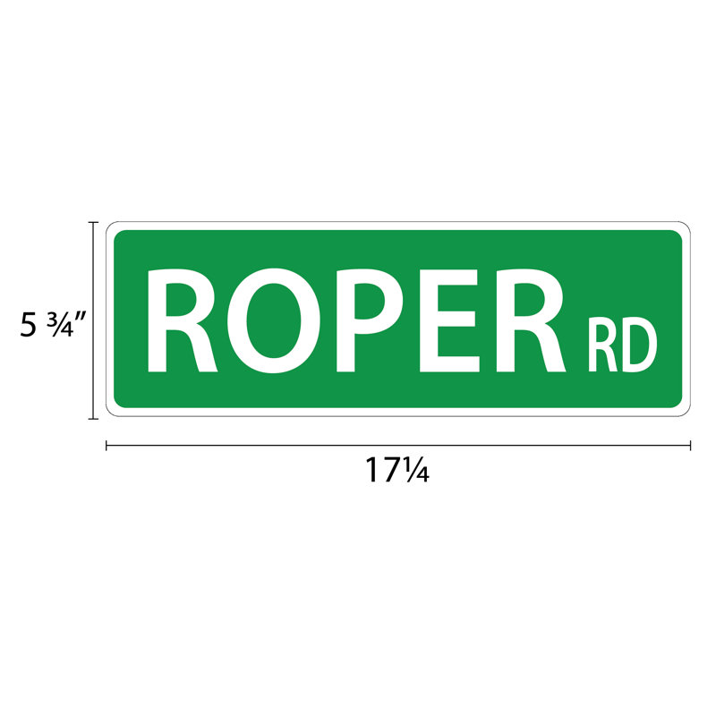 Roper Road Plaque de rue suspendue