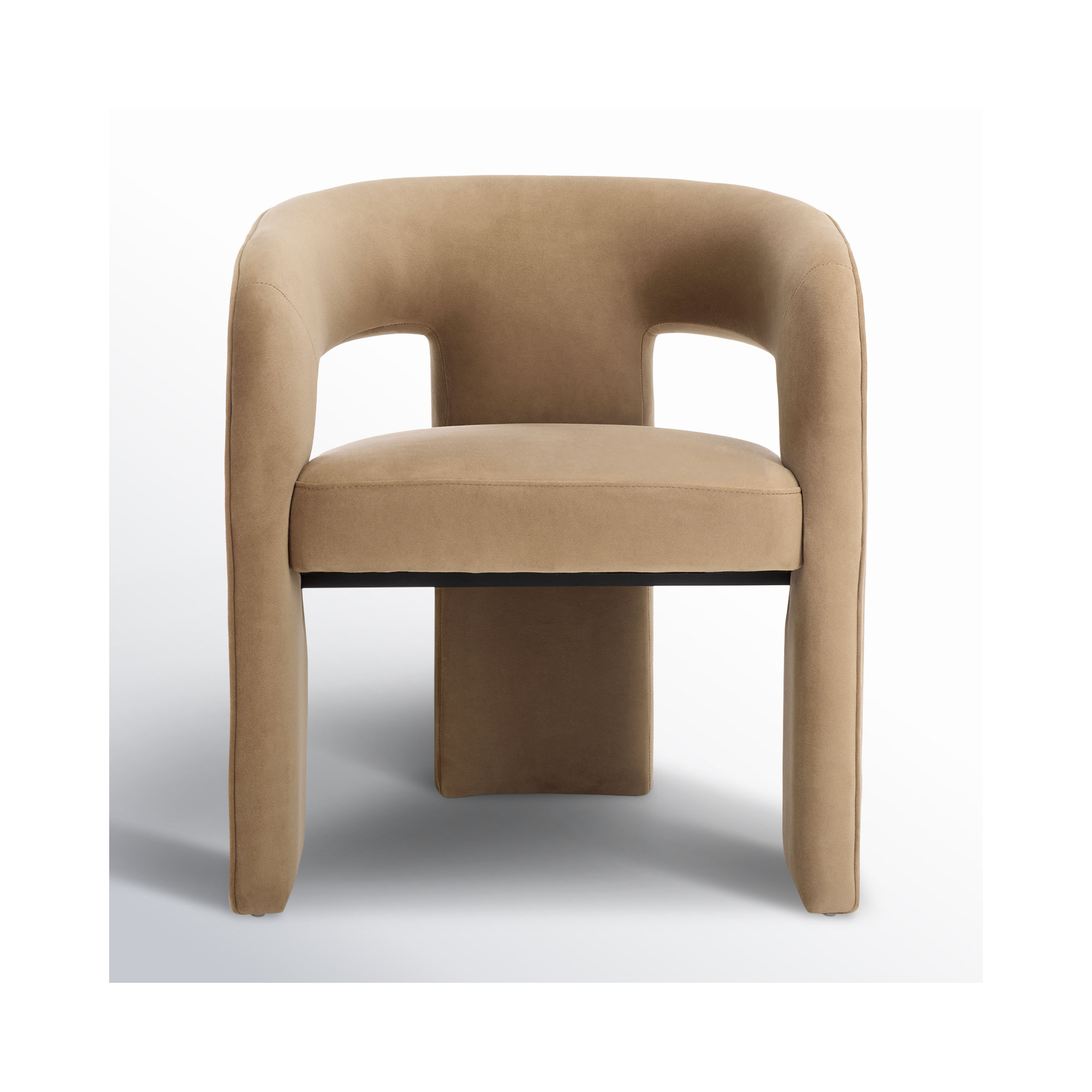 Meline Velvet Low Back Arm Chair, Brown